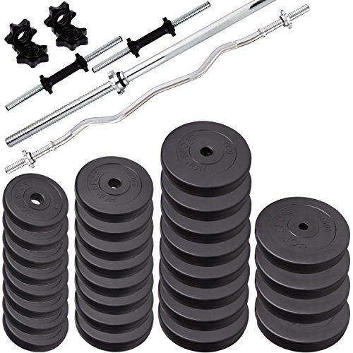 Hop-Sport Hantelbank Kraftstation 1075 mit Latzugturm, Lang-, Curl- & Kurzhantel und Gewichten 50kg bis 160kg - 2