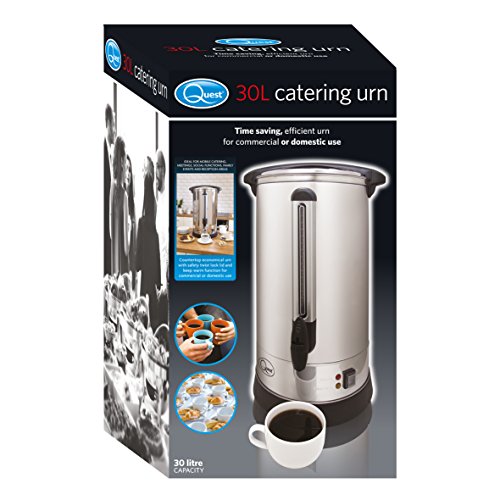 Quest 35670 Large Capacity 30L Double Insulated Hot Water Urn, 2500 W, 30 Liters, Silver