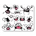 Produktbild AOCCK Gaming Mauspads, Gaming Mouse Pad Alien of Twelve Cute Black Monsters Different Emotions White Cartoon 11.8"x 9.8" Decor Office Nonslip Rubber Backing Mousepad Mouse Mat