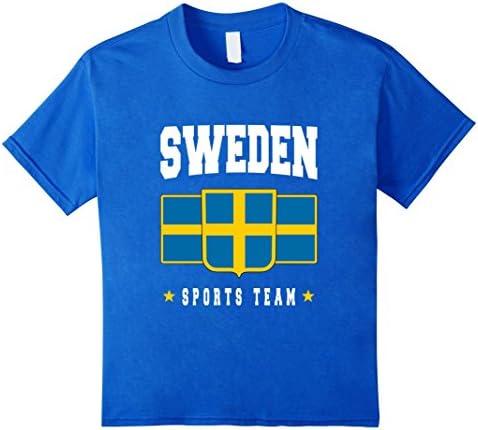 Kids SWEDEN T-shirt Swedish Flag Sverige Pride Soccer Football 4 Royal Blue