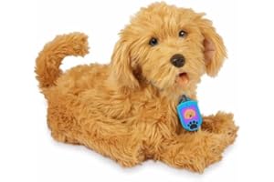 My Fuzzy Friends Moji Interactive Labradoodle - Juguete Interactivo de Peluche para Perros para niños y niñas, Adorable y Realista Mascota