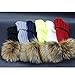 DDLBiz Infant Baby Kids Chidren Girls Boys Fashion Cute Lovely Warm Winter Winter Raccoon Fur Hats Knitted Wool Gunuine Fur Pompom Beanies Hat (Gray)