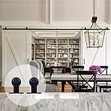 10FT/304cm Noir Grange en Bois Double Ensemble de Hardware porte coulissante en acier Barn Bois Double porte coulissante matériel Track Rolller