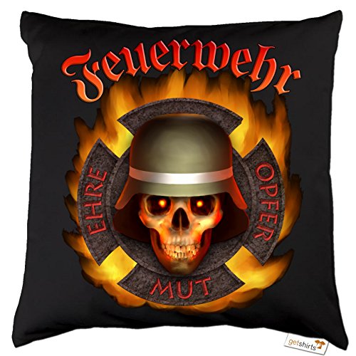getshirts - RAHMENLOS® Geschenke - Kissen - Feuerwehr - Die wahren Superhelden - Dunkelgrau uni