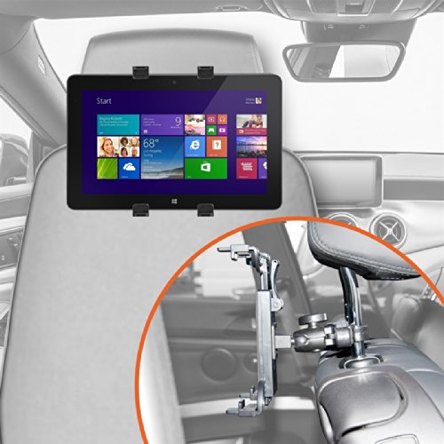 kwmobile Tablet Kopfstützenhalterung für Dell Venue 11 Pro Schwarz – Auto KFZ Kopfstütze Tablethalterung - 4