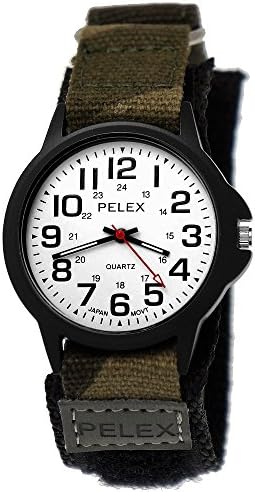 Pelex London Camouflage Kid's Watch Boy's Watch Analogue Quartz Bracelet Watch Black/White/Green/Grey Fabric Nylon Velcro Fastening Children's Girl's Japanese Quality Movement