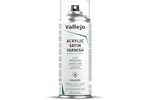 Vallejo Acrilic Satin Varnish Spray Barniz Satinado, 400 ml (El emabalaje puede variar)