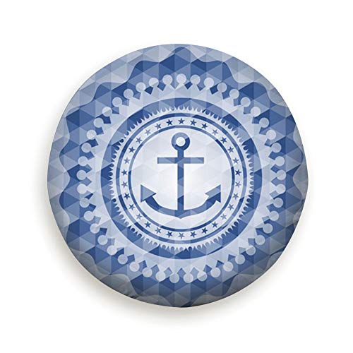 Preisvergleich Produktbild Ankersymbol im Inneren des blauen Polygonal-Emblems Reserveradabdeckung Staubdichte Universal-Reserveradabdeckung Geeignet für Anhänger, Wohnmobile, SUV und viele Fahrzeuge 14 "15" 16 "17" 15inch