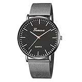 Geneva Mode Damen Herren Uhren Klassische Quarz Edelstahl Liebhaber Armbanduhr Sport Armband Groveerble