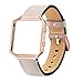 Produktbild Altsommer Armband PU-Leder für Fitbit Blaze ArmbandFashion Business Leder Ersatz Armband mit Metallgehäuse Armband Armband Metall Schnalle Sport Bügel für Damen Herren,Schwarz (Beige)