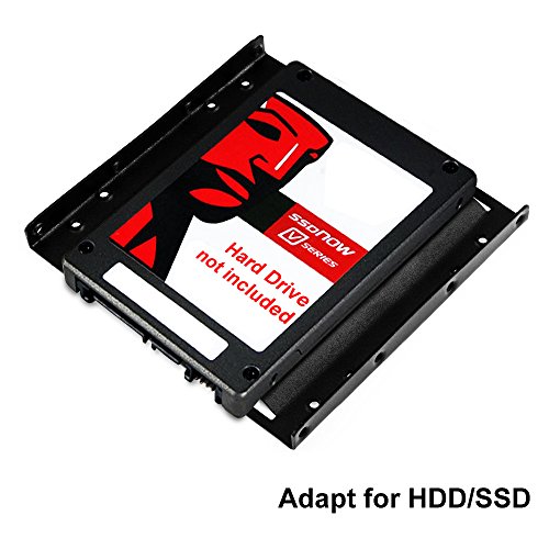 Anpro Einbauset Einbaurahmen für 2,5 Zoll Festplatten / SSD’s auf 3,5″ Adapter Mounting Frame Halterung Schienen. Inkl.5 Stück S-ATA III HDD / SSD Datenkabel – 2x Stecker gerade – bis 6 Gbit/s, Blau - 3