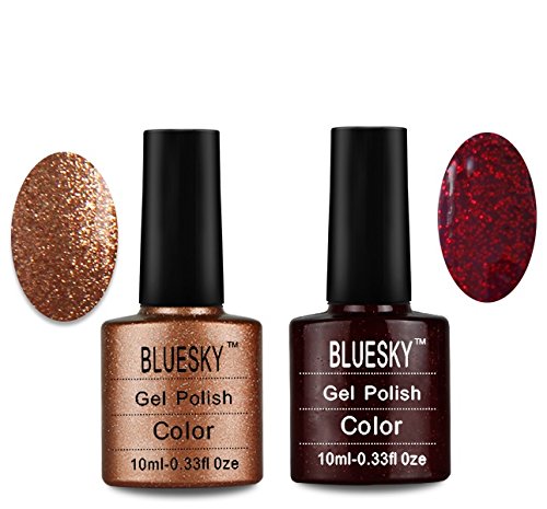Bluesky UV/LED Gel Nail Polish, Chritmas Duo Tinsel Toast and Ruby Ritz