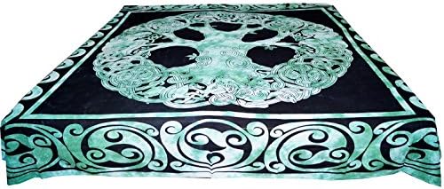 Green Celtic Indian Mandala DOUBLE Reversible Duvet Quilt Cover Bedding Set Ethnic Duvat cover 208X223 cm by Onlie big bazar