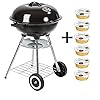 Bbq Chief Holzkohle Grill Kugelgrill Rundgrill 44 Cm Schwarz 44 X 44 X75 Cm Inkl 6x Rsle Grillanznder Brennpaste Zum Anfeuern Des Grills