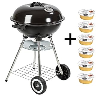 Bbq Chief Holzkohle Grill Kugelgrill Rundgrill 44 Cm Schwarz 44 X 44 X75 Cm Inkl 6x Rsle Grillanznder Brennpaste Zum Anfeuern Des Grills