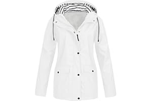 HAOLEI VêTements ImperméAbles Femme Veste Coupe-Vent Avec Poches Et Doublure ZippéE Manteau Coupe-Vent De Couleur Unie ImperméAbles Pour Femmes Veste De Pluie Pour Femme Vestes De ExtéRieur Blazer