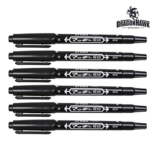 Generic 6 Dual Tip Tattoo Pierce Skin Marker Medical Scribe Pen WS005-1*6