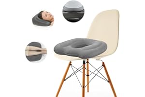 HIULLEN Inflatable Donut Pillow, Hemorrhoid Cushion, Ring Donut Cushion, Excellent for Tailbone, Prostate, Sciatica, Bed sores, Postpartum Pregnancy, Post-Surgical Pain-Orthopedic (Gray)