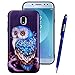 Produktbild Yokata Samsung Galaxy J3 2017 Hülle Weiche Silikon Handyhülle 3D Motiv Schutzhülle TPU Handy Tasche Schale Etui Weich Silicone Bumper Ultra Dünn Slim Schlank Matt Handytasche Premium Kratzfest Clear Backcover Schutz für Galaxy J3 2017 (5 Zoll SM-J330F) Case Cover + 1 x Kapazitive Feder - Eule