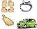 Auto Pearl Premium Quality Car Accessories Combo of Car Floor Foot Mats 4D Beige. & Car Wooden Bead Seat Cover 1 pcs. & Full Steel Towing Tow Cable 2000kgs 6mm Heavy Duty 4Mtr. For Chevrolet Beat Type-2 RS.2311.00