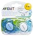 Personalised Gifts - Philips AVENT BPA-Free Soothers (0-6 Months) 2 Pack, Blue and White - Engraved FREE with name