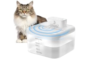 RUXAN Fontanna dla kotów, 2 l, ultralekka fontanna do picia dla kotów, 2200 mAh, zasilana bateriami, z czujnikiem ruchu, 3 tryby pracy, fontanna wodna, miska do picia dla kociąt