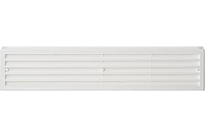 Steinberg14 White 450x92mm / 17.7x3.6 inch Two Sided Ventilation Grille - Plastic Cover - Door Air Vent with Screws