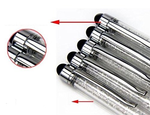QUALITÄT 2-in-1 Kapazitiver Touchscreen-Stylus und Kugelschreiber mit Swarovski-Kristallen. FREIE NACHFÜLLUNG (ROSE) - 2