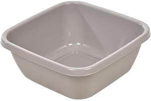 Homéa, Fyrkantig plastbassäng 6 L 30 x 30 x H 12 cm brungrå