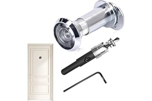 UIEXAY Spioncino Per Porta 200° Lente Super Angle, Lega Di Zinco Spioncino Porta Blindata Perforazione Ø16Mm, Occhiello Porta Per Porte Con Uno Spessore Di 35-60 Mm (Argento)