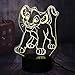 Produktbild Illusion-Nachtlicht 3D Tier König Der Löwen LED-Tisch-Schreibtischlampe 7Farben USB-Lade, Die Schlafzimmer-Dekoration für Kinder Weihnachten Halloween-Geburtstagsgeschenk Beleuchten