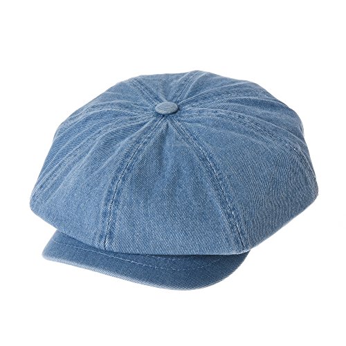 WITHMOONSWITHMOONS Denim Cotton Newsboy Hat Baker Boy Beret Flat Cap KR3613