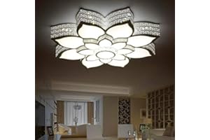 FUMIMID LED Deckenleuchte Modern Blume Shape Dimmbar Deckenbelicht Kreatives Lotus Design Deckenlampe Acryl Lampenschirm Wohnzimmerlampe Schlafzimmer Kronleuchter Esszimmer Hängelampe Beleuchtung,80cm