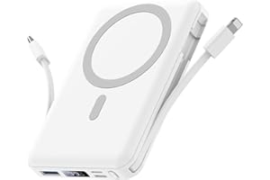 Yiisonger Magsafe Power Bank 10000 mAh, Caricatore Portatile Magnetico Wireless 22,5W, Ricarica Rapida con Display LED e cavo di Ricarica USB-C/Lighting per iPhone 15/14/13/12 Pro/Pro Max/Mini/Plus