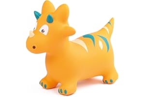 Ludi - Dinosaure Sauteur pour Enfants - 59x49x22 cm - Jouet Dynamique en PVC avec Poignées Ergonomiques - pour Intérieur et Extérieur - Inclut Système de Gonflage - Dès 10 Mois