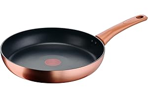 Lagostina Rosé, Padella Antiaderente Ø 28 cm, Rivestimento Titanium, Indicatore di Calore Thermo-Signal, Manico Rivettato, Compatibile con Induzione, Colore Oro Rosa