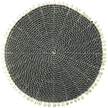 Handgefertigte Tischsets Rund - Aus Seegras & Muscheln, Ca. 38,5 Cm, Natürliche Tischdekoration