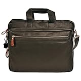 1 großes Hauptfach mit Reißverschluss, für Unterlagen und Leitz-Ordner geeignet. Auch ein 17' Laptop passt hinein! Eine abnehmbare gepolsterte Laptop-Hülle mit Klettverschluss ist inklusive., 2 Einsteckfächer für Handy, Brillenetui etc. und 2 Stifthalter aus Leder, 1 Vordertasche mit RV, Rückseite 1 Fach mit RV, Leichte Kontrastnähte, Lederzipper am Reißverschluss und Lederstück der Gurthalterung in abgesetzter Farbe (braun)