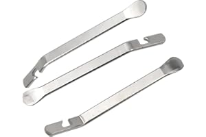 NICELAND 3pcs Levier de Pneu de Vélo Cuillère de Leviers de Pneu Acier Inoxydable Démonte Pneu de Vélo Métal Levier Démonte-Pneu Pelle Tire Lever Retrait Outil pour Changer Les Chambres à Air de Pneus de Vélo