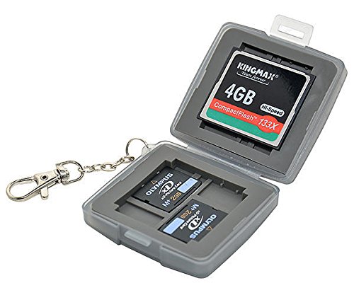 JJC Multi Memory Card Case MC-6D Speicherkarten Schutzbox für 2 Stück CF Cards – 4 MicroSD und 4 XD Karten – Stoßfest Box Safe Tasche Etui Aufbewahrungsbox Hülle mit Schlüsselanhänger - 3