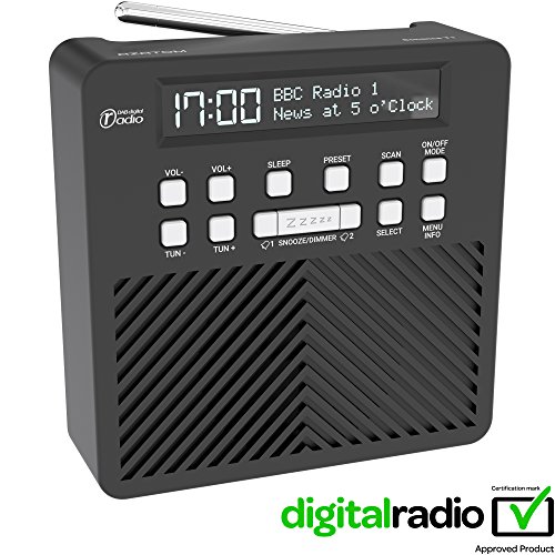 Preisvergleich Produktbild AZATOM Sonance DAB Digitaler Radiowecker mit UKW-Radiowecker - Batterie - USB-Schnellladung - Netzbetrieb – Schwarz