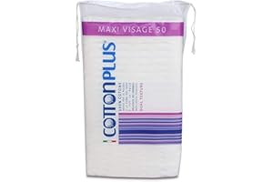 COTTONPLUS Cotton Plus MAXI VISAGE 50 pz. - LINEA BEAUTY | DISCHETTI PRETAGLIATI 100% PURO COTONE | Dischetti struccanti per la pulizia del viso soffici e resistenti.