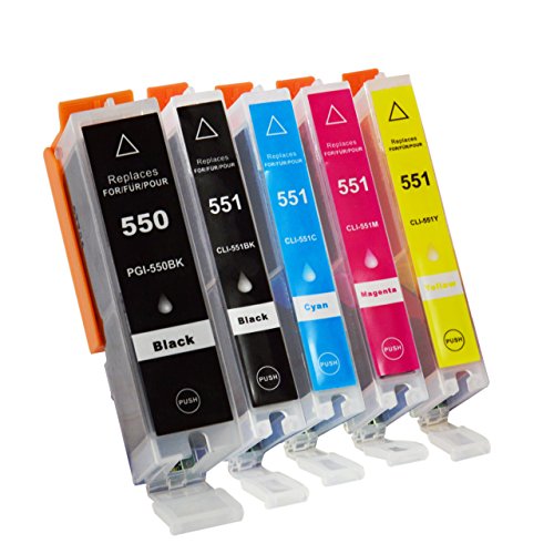5 Druckerpatronen kompatibel für Canon PGI-550 CLI-551 XL mit Chip - 2