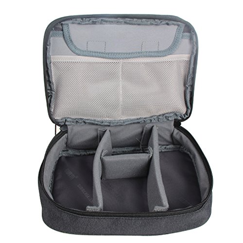 BUBM Mehrfachfunktion Kabelorganiser Tasche Reisetasche mit Doppelschichten für Elektronische Zubehöre wie Netzteil, Maus und USB Stricks(Mittel, Schwarz) - 5