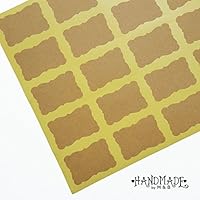 Aufkleber Etiketten Weiß Selbstklebend Braun Kraftpapier