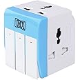 MX 3 Pin Multi Plug Socket - Universal Travel Adapter with Individual Switch Safety Shutter LED Indicator - 3pin 3 Way Plug Extension Socket Universal for Home Office (5A-250V)