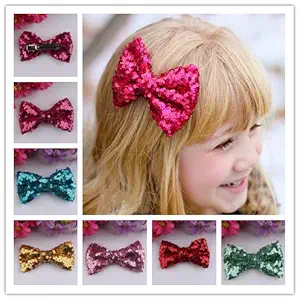 Skudgear Pack of 6 Glittering Shining Hair Clips for Baby, Girls and Women