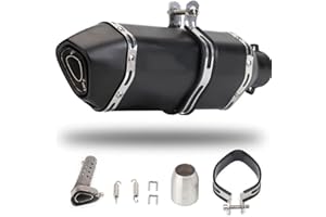 RTGE Silenziatore di Scarico per Moto (51mm) Universale in Acciaio Inox per Moto Db Killer Dirt Bike ATV Silenziatore per Tubo di Scarico Posteriore,Black 1