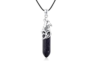 CRWENG Wolfskopf Halskette für Männer 925 Sterling Silber Wolfsanhänger Kristall Säulenhalskette Wikinger Amulett Schmuck Geburtstag Geschenk für Männer und Frauen