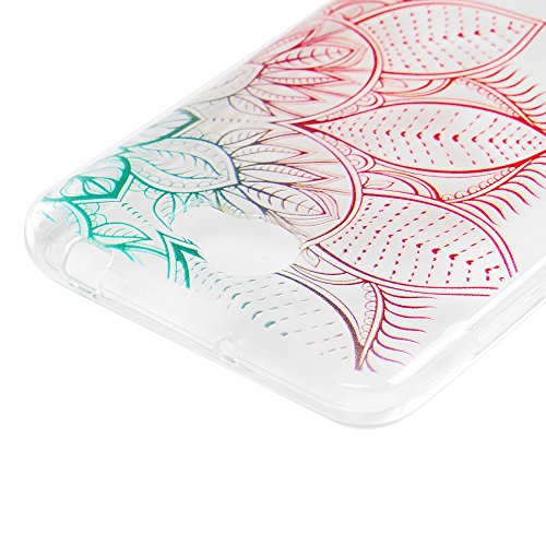 Badalink Huawei Y5 II/Huawei Honor Play 5 Hülle Schutzhülle Bunt Silikon Weicherem Gummi Bumper für Huawei Honor 5 – Diagonal Rote Blume Style Cover Handyhülle Schale TPU - 4